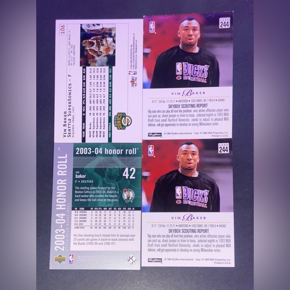 Vin Baker Rookie Cards +2 more 1994-2004 - Picture 2 of 2